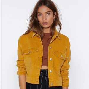 Gold cropped corduroy jacket